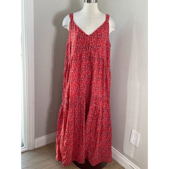 Joie Dresses & Skirts - Joie Womens Large Tiered Sleeveless Maxi Dress Cotton V Neck